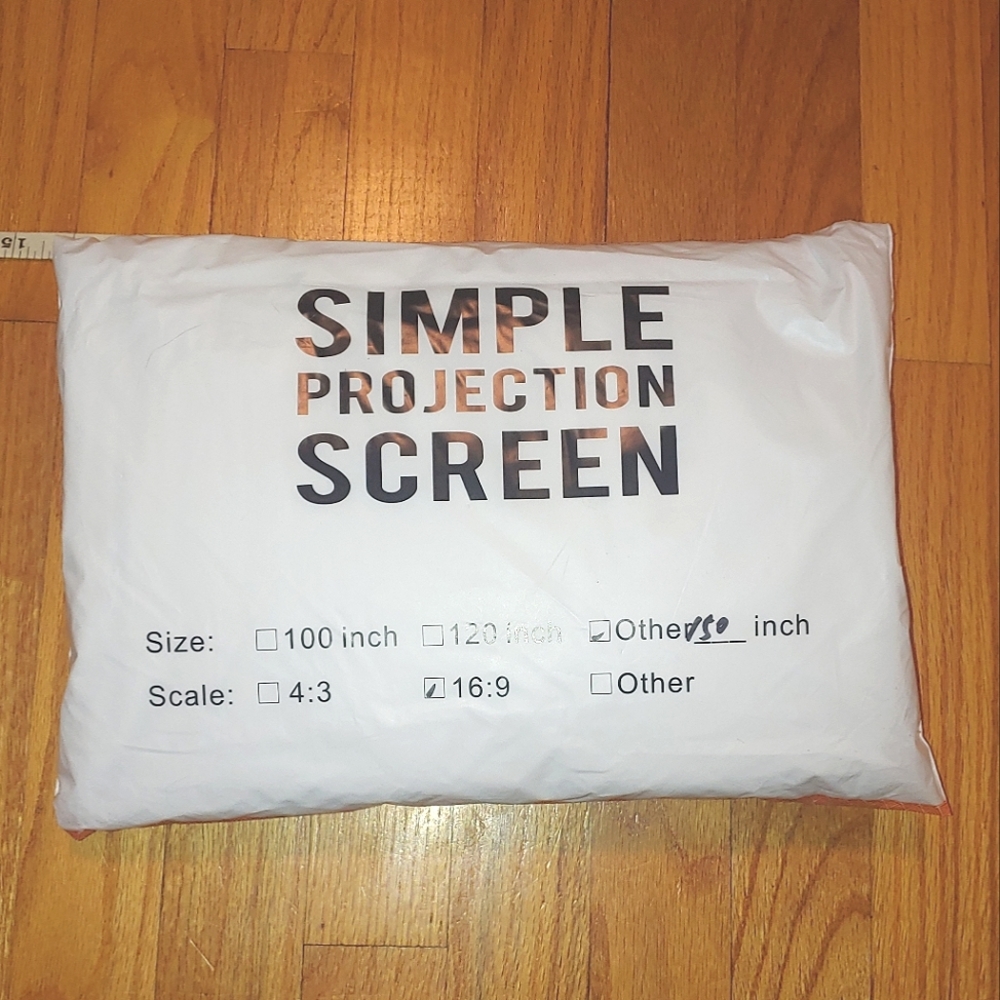Simple Projection Screen White Screen Home Movies 150" & 16:9 Scale